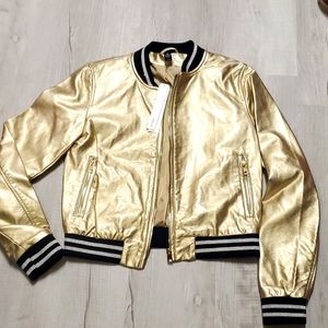NWT Aqua Gold motto jacket Size Small